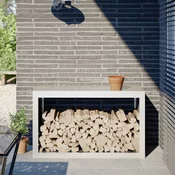 Stalak za drva za ogrjev bijeli 100x40x60 cm celicni