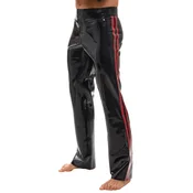 LateX Latex Trousers with Red Stripes 2910489 Black S