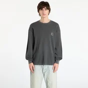 Majice Carhartt WIP L/S Vista Waffle T-Shirt UNISEX Black Garment Dyed L