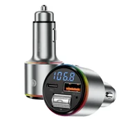 Avtomobilski 30W polnilec Proove FMPD30110006 z FM modulatorjem, USB, USB-C, AUX, Bluetooth 5.3 - silver