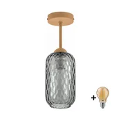 BRILAGI - LED Stropni lestenec, površinsko montiran R GLASS 1xE27/60W/230V premer 14 cm bež/dimno siva