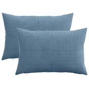 vidaXL Prevleka za blazino 2 pcs ALMELO Modra 30 x 50 cm korduroy