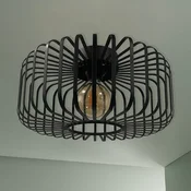 ROYALTECH Stropna svetilka Niko, črna, O 39 cm, kovina, E27 - Dnevna soba/jedilnica - Sodobni