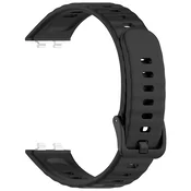 Silikonski pas Techsuit W082 za Huawei Band 11/Band 11 Pro - črn