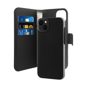 PURO PURO, Folio ohišje za iPhone 14 Plus s snemljivo lupino in 3 režami za kartice, Črna, (21683186)