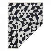 eoshop Geometrijska preproga TWIN 22992, bombažna, obojestranska, okolju prijazna, z robovi - črna/krem ( - Velikost: 120x170 cm)