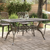 vidaXL Vrtna miza bronasta 150x90x72 cm liti aluminij