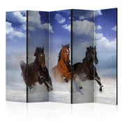 artgeist Paravan Horses In The Snow I, 5-Delni, Dvostranski