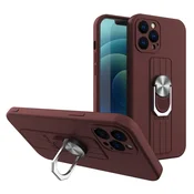 slomart Ring Case silikonski ovitek s prstnim oprijemom in stojalom za Xiaomi Redmi 10X 4G / Xiaomi Redmi Note 9 brown
