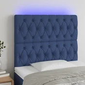 vidaXL vidaXL LED posteljno vzglavje modro 90x7x118/128 cm blago, (20932122)