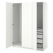 PAX/FORSAND Garderobni sestav, bela/bela, 150x60x201 cm