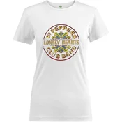 The Beatles Sgt Pepper Drum Colour Foil (Embellished) White L Ženske Majica