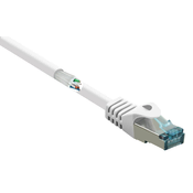 Renkforce Renkforce RF-5043916 RJ45 omrežni kabel\, Patch kabel CAT 6a S/FTP 0.25 m bela z zaščitnim zapornim zatičem\, ognjevaren 1 kos, (20419425)