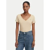 Tommy Jeans Majica DW0DW20458 Bež Slim Fit