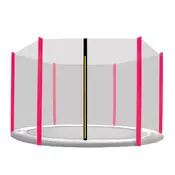 INLEA zaščitna mreža za trampolin PREMIUM Jump, za skupni premer 250 cm, za 6 opornih stebrov – črna/roza