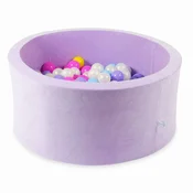 Mi Suhi bazen 90x40 Velvet Soft Purple s 300 loptica: ružicasta, vrijeskasta, žuta, svijetloplava, opalescentna