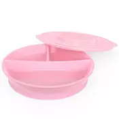 Twistshake razdeljen krožnik 6+m, pastelno roza