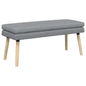Vidaxl Dvojna klop Svetlo siva 110 x 40 x 47 cm Blago