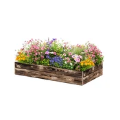 ATMOWOOD Lesena visoka greda 120 x 60 x 20 cm - ožgana