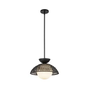 Alora Mood ALM-PERTH-P-BK - Luster na štapu PERTH 1xE27/60W/230V precnik 37,5 cm crna