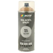Industrijski akrilni lak sprej RAL HG 400ml Motip - RAL 1011 bež rjava