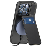 Premium ovitek Rafi II za iPhone 13 Pro Max z Magsafe tehnologijo in RFID denarnico - črn