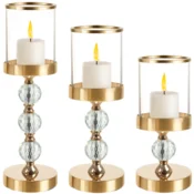 slomart Svečnik - lampion RUHHY 26487, set 3 kos., zlat