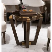 Casa Padrino luxury side table brown/gold - Round solid wood side table - Living room furniture - Hotel furniture - Luxury furniture
