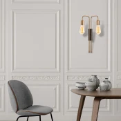 Opviq Zidna lampa E27 Socket, Zlatno-Crna