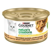 Gourmet Nature's Creations mokra hrana za mačke, puran s pastinakom in špinačo, 24 x 85 g