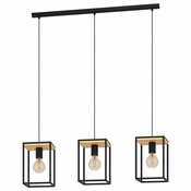 EGLO Viseca lampa LIBERTAD 3xE27 88 cm crna/drvo 99855