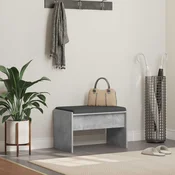 vidaXL Haldna klop z blazino Betonsko siva 60 x 38 x 46 cm