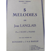 LANGLAIS:5 MELODIES CHANT ET PIANO