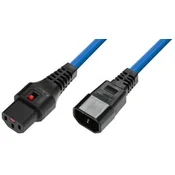 Napajalni kabel C13 IEC Lock C14 0.5m moder PC1109