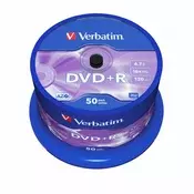 Verbatim DVD+R 4,7 GB 16x rola 50 kom/pak (50 naljepnica) 43550