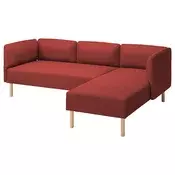 LILLEHEM Modularna sofa trosed s lenjivcem, Gunnared/smede-crvena drvo
