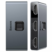 Baseus dvosmerni HDMI - 2x HDMI razdelilnik 4K/30 Hz siv