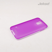 JEKOD silikonski ovitek Samsung Galaxy S5 G900 TPU/T prozorno vijola z belim okvirjem + zaščitna folija