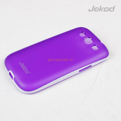 JEKOD silikonski ovitek Samsung Galaxy S3 i9300TPU/T prozorno vijola z okvirjem + zaščitna folija