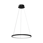 Viseci LED luster na sajli HOOP LED/27W/230V, precnik 50 cm, 4000K, crne boje