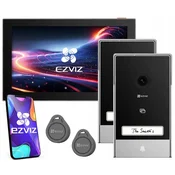 HP7 2-ULAZ - IP videodomofon 2-vodilica, WiFi, 2x kapija stanica s citacem - EZVIZ