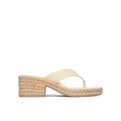 Natikači Calvin Klein Block Heel Espa 50 Thong Lth HW0HW02902 Bež