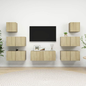 7-dijelni set TV ormarica boja hrasta sonome konstruirano drvo