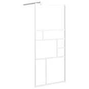 Vidaxl Pregrada za tuš 90x195 cm ESG steklo bela