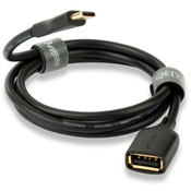 Kabel QED - Connect QE8194, USB-A/USB-C, 0.75m, crni