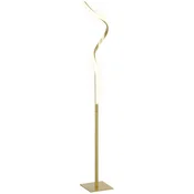HOMCOM LED talna svetilka s 3 nastavljivimi svetlostmi, 146 cm spiralna moderna talna svetilka z zatemnitvijo in nožnim stikalom za dnevno sobo, spalnico in pisarno, zlata