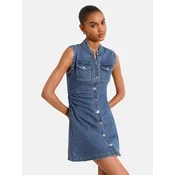Lipsy Dolga srajca  moder denim