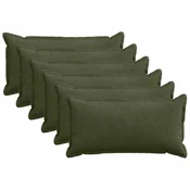 Vidaxl Prevleka za blazino 6 kos HOUTEN Zelena 40 x 80 cm korduroy
