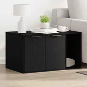 vidaXL omara za mačje stranišče črna hrast 80x50x45 cm inženirski les