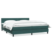 vidaXL vidaXL Box spring postelja z vzmetnico temno zelena 180x220 cm žamet, (21792086)